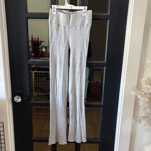 Stradivarius Grey Knit Flare Pants
